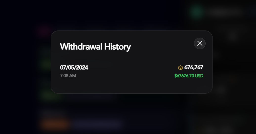 Withdrawal History